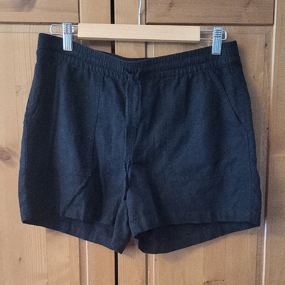 JCrew Black Linen Shorts 3"